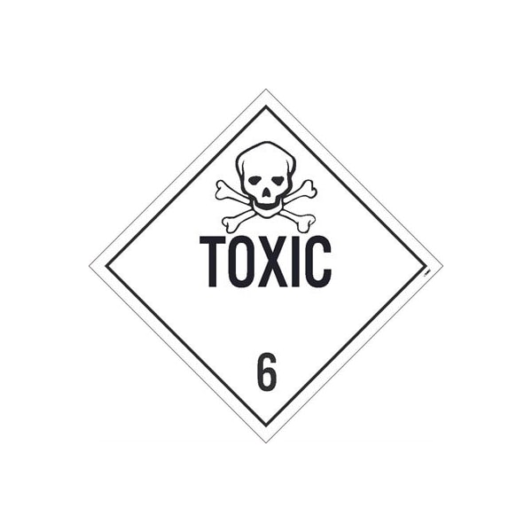 Nmc Toxic 6 Dot Placard Sign, Material: Rigid Plastic DL87R